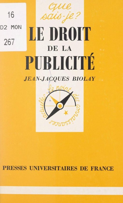 Le droit de la publicité - cover