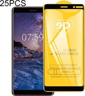 25 STUKS 9D Volledige lijm Volledig scherm Gehard glasfilm voor Nokia X71