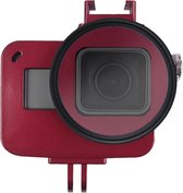 Behuizing Shell CNC aluminium kooi met verzekeringsframe en 52 mm UV-lens voor GoPro HERO7 zwart / 6/5 (rood)