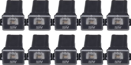 10 STKS Voertuig Auto Plastic Shell Rechte Vrouwelijke Terminal Push in Blade Cartridge PAL Fuse 80 Amp 32 V