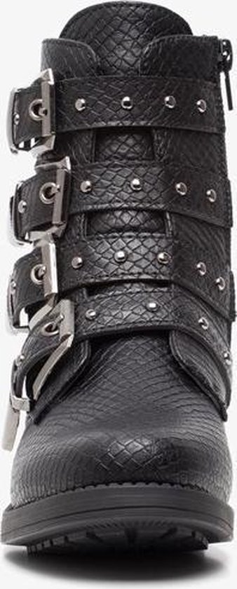 Blue Box meisjes croco biker boots - Zwart - Maat 35 | bol.com
