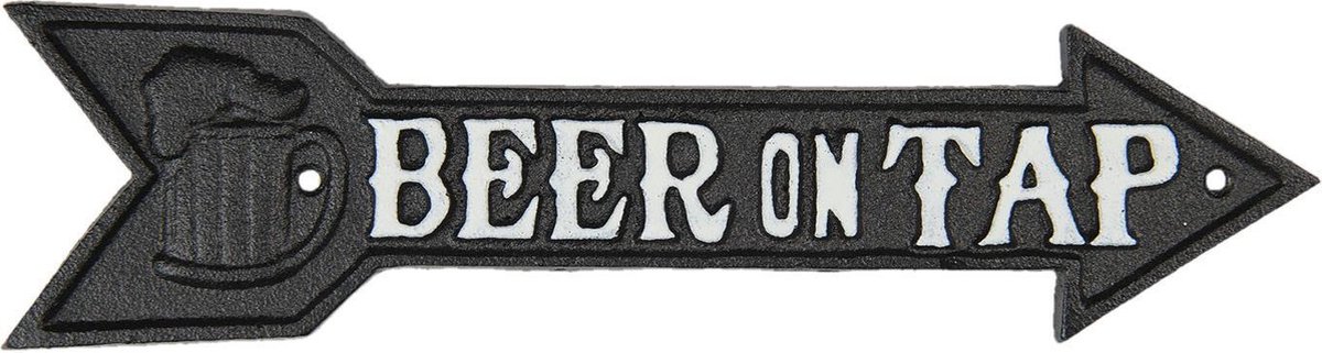Clayre & Eef Tekstbord 32x8 cm Bruin IJzer