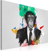 Schilderijen Op Canvas - Schilderij - Mr Monkey 120x80 - Artgeist Schilderij