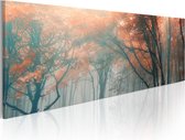 Schilderijen Op Canvas - Schilderij - Herfst mist 135x45 - Artgeist Schilderij