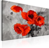 Schilderijen Op Canvas - Schilderij - Steel Poppies 90x60 - Artgeist Schilderij