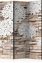 Kamerscherm - Scheidingswand - Vouwscherm - Flowers on the Stone [Room Dividers] 135x172 - Artgeist Vouwscherm