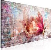 Schilderijen Op Canvas - Schilderij - Colourful Magnolias (1 Part) Narrow 135x45 - Artgeist Schilderij