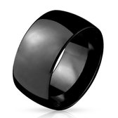 Ringen Dames - Ringen Vrouwen - Ring Dames - Ringen Mannen - Brede Ring - Zwarte Ring - Ring - Breed en Glimmend - Broad