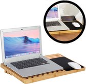 Decopatent® Laptop standaard Bamboe - Laptopstandaard - Laptop verhoger - Laptoptafel Schoot - Schoottafel - Bedtafel - Knietafel