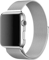 bandje geschikt voor Apple Watch 44MM / 42MM Bandje Milanese Staal Magneetsluiting Zilver
