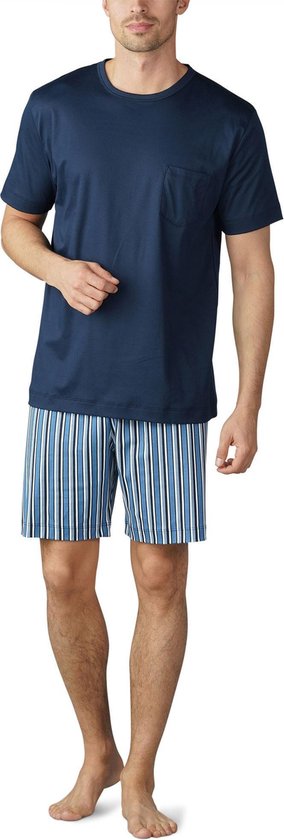 Mey Tweedelige Korte Pyjama Heren 18770 - 48 - Blauw | bol.com