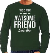 Awesome friend - geweldige vriend cadeau sweater groen heren - Vaderdag kado trui L