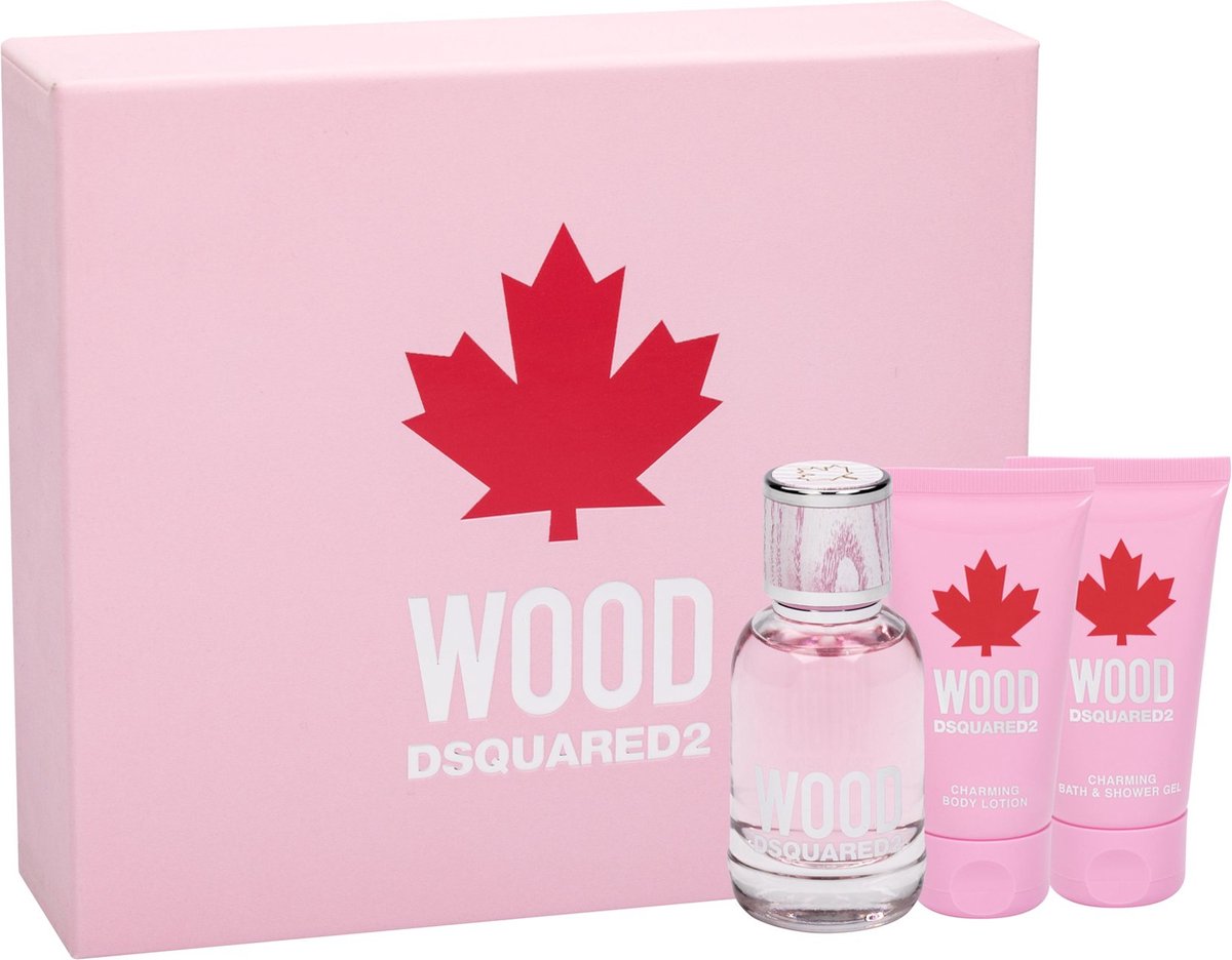 Dsquared² Wood pour Femme Giftset - 50 ml eau de toilette spray + toilettas - cadeauset voor dames - Dsquared2