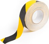 Antislip tape - markeringstape - vloertape zwart/geel B=50mm L=18,3m