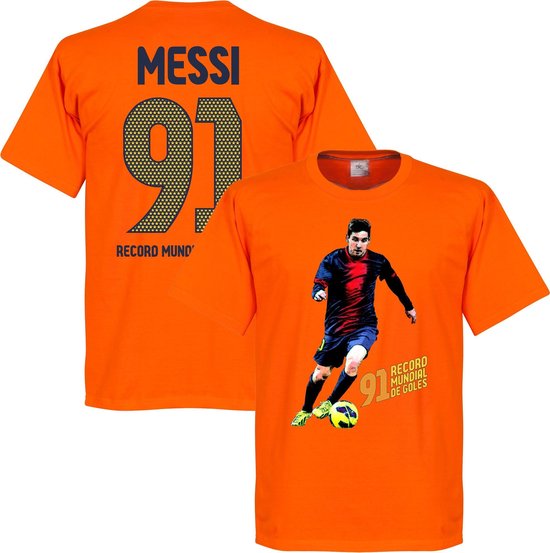 Messi 91 World Record Goals T-shirt - Oranje