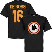 AS Roma Vintage Logo De Rossi 16 T-Shirt - Zwart - XS