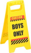 Eddy Toys Waarschuwingsbord Boys Only 24,5 Cm Geel