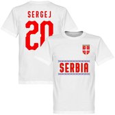 Servië Sergej 20 Team T-Shirt - Wit - 5XL