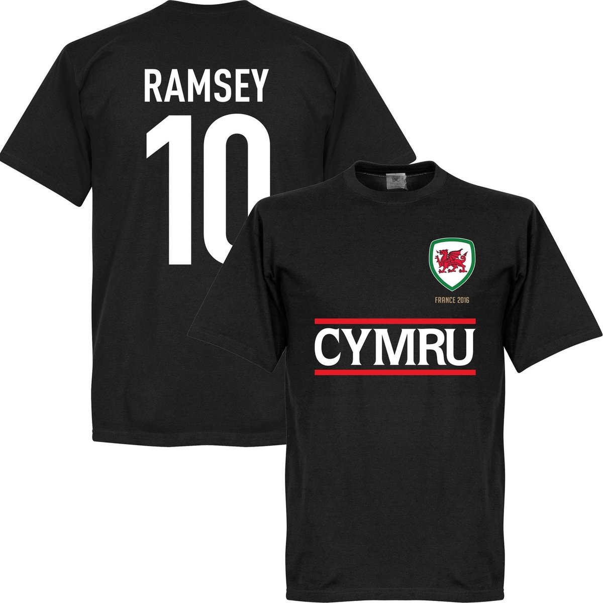 1200x1200.jpg Cymru Ramsey Team T-Shirt - M - Afbeelding 1
