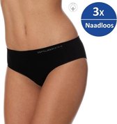 Brubeck Dames Ondergoed Hipster - Naadloos Elastisch Katoen 3-Pack - Zwart - S