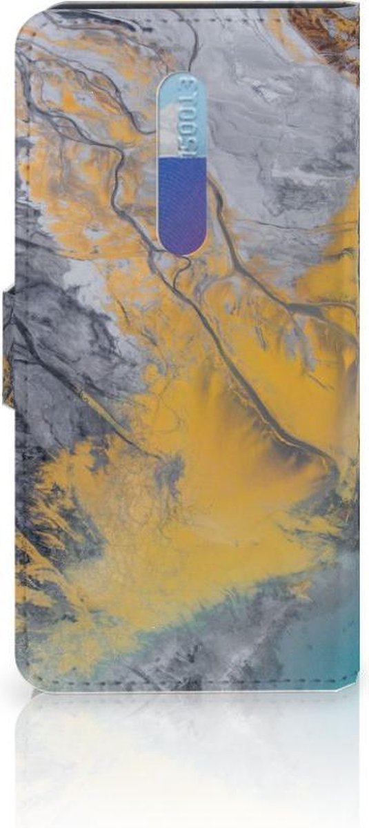 Xiaomi Redmi K20 Pro Bookcase Marble Blue Gold