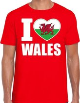 I love Wales t-shirt Verenigd Koninkrijk rood voor heren S