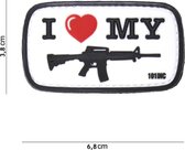 Embleem 3D PVC I Love My M4 wit