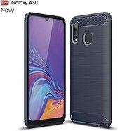 Ntech Soft Brushed TPU Hoesje voor Samsung Galaxy A30 - Donker Blauw