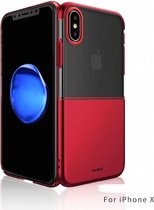 Xundd iPhone X / Xs Luxe Half Transparant Clear PC + Plating Hard Hoesje Rood
