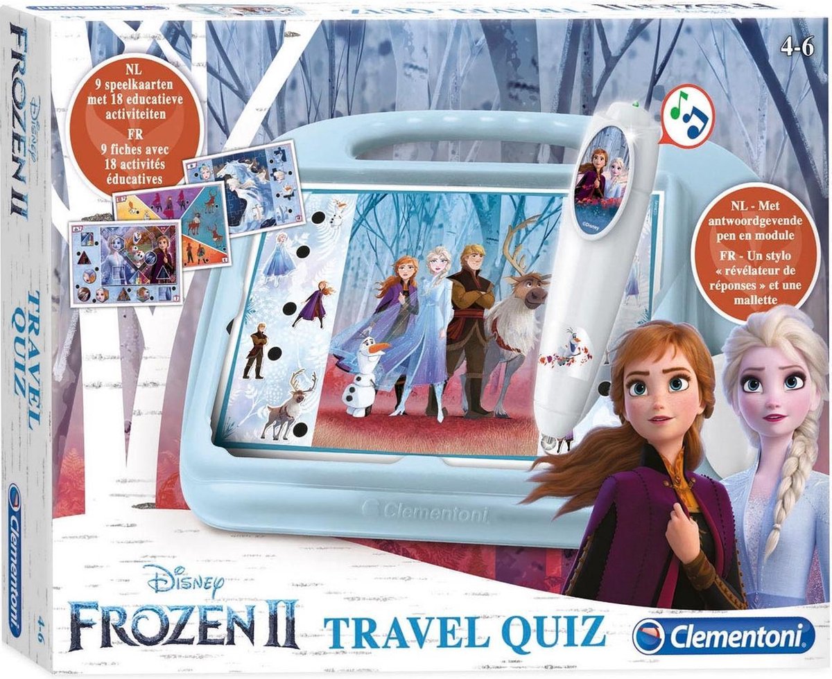 Clementoni - Travel Quizzy Disney Frozen 2 (Franse taal, Nederlandse taal) - Breinbreker