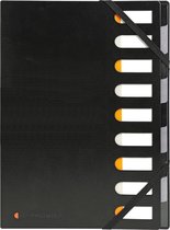 5x EXACTIVE® HARMONIKA® sorteermap met uitrekbare rug - 9 Indelingen, Zwart