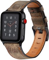 Wabando Leren Bandje Crazy Horse Retro Bruin compatibel met Apple Watch 45/44/42 mm