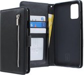 Housse Bookcase hoesje Samsung Galaxy S20 + - CaseBoutique - Zwart uni - Cuir artificiel - Avec poche zippée Compartiment à monnaie
