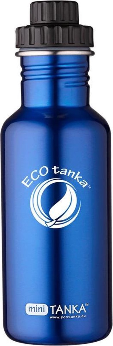 Ecotanka Drinkfles Mini Tanka 600 Ml Rvs Blauw/zwart