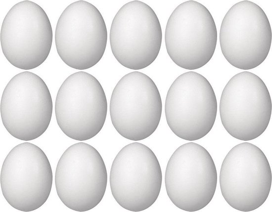 15x Piepschuim ei 12 cm hobby/knutselmateriaal - Knutselen DIY eieren... |