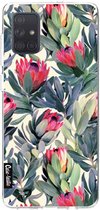 Casetastic Samsung Galaxy A71 (2020) Hoesje - Softcover Hoesje met Design - Painted Protea Print
