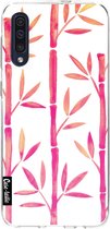 Casetastic Samsung Galaxy A50 (2019) Hoesje - Softcover Hoesje met Design - Pink Bamboo Pattern Print