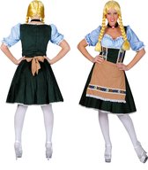 Funny Fashion - Boeren Tirol & Oktoberfest Kostuum - Salzburg Oktoberfest - Vrouw - blauw,groen - Maat 36-38 - Bierfeest - Verkleedkleding