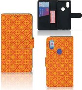 PU Premium Housse pour Xiaomi Mi Mix 2s Portefeuille Batik Orange