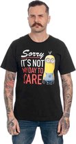 Minions Heren Tshirt -XL- I Don't Care Zwart