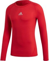 Adidas Alphaskin Shirt Lange Mouw - Rood | Maat: S