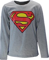 Superman Logo Kids Longsleeve Shirt Grijs - Officiële Merchandise