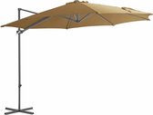 Zweefparasol met stalen paal 300 cm taupe