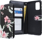 Samsung Galaxy S20+ Bookcase hoesje - CaseBoutique - Bloemen Zwart - Kunstleer