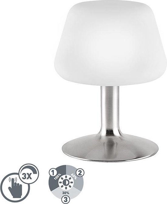 Paul Neuhaus tilly - Lampe de table avec dimmer - 1 lumière - H 20 cm - Acier