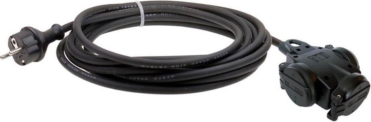 Connectra Hangcontactblok volrubber 3-voudig 10m - IP54 - 230V