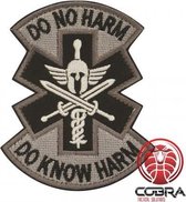 Do Not Harm * Do know Harm Geborduurd motivatie embleem zilver met klittenband