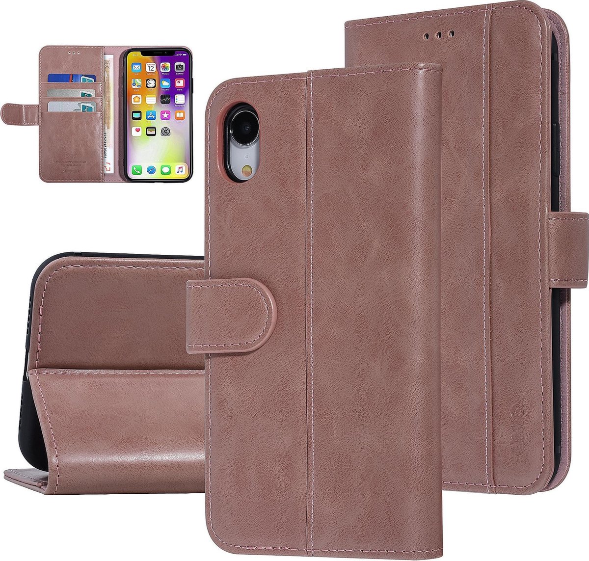 UNIQ Accessory Roze hoesje iPhone XR - Book Case - Zachte huid