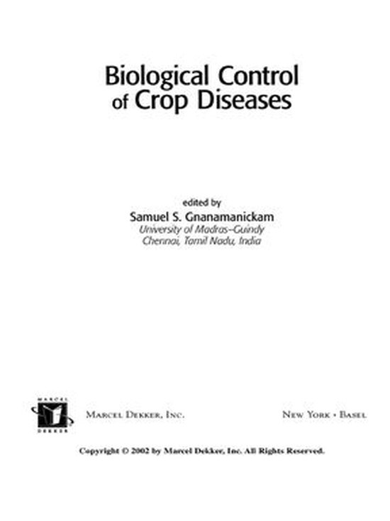 Biological Control of Crop Diseases - cover