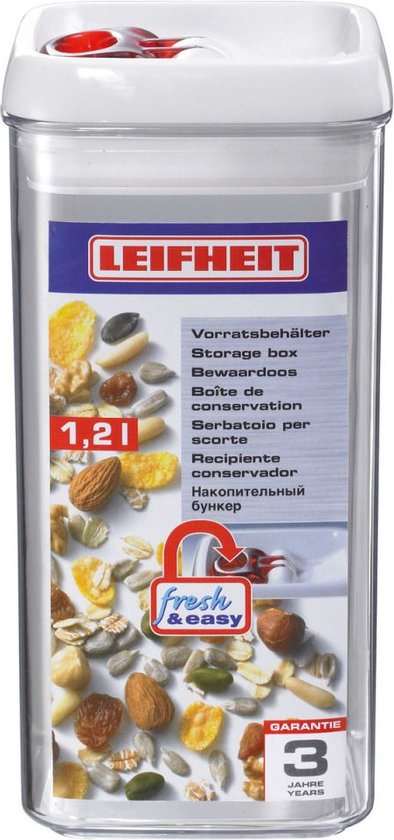 Leifheit 31210 Boîte de rangement Fresh & Easy Angular 1,2L